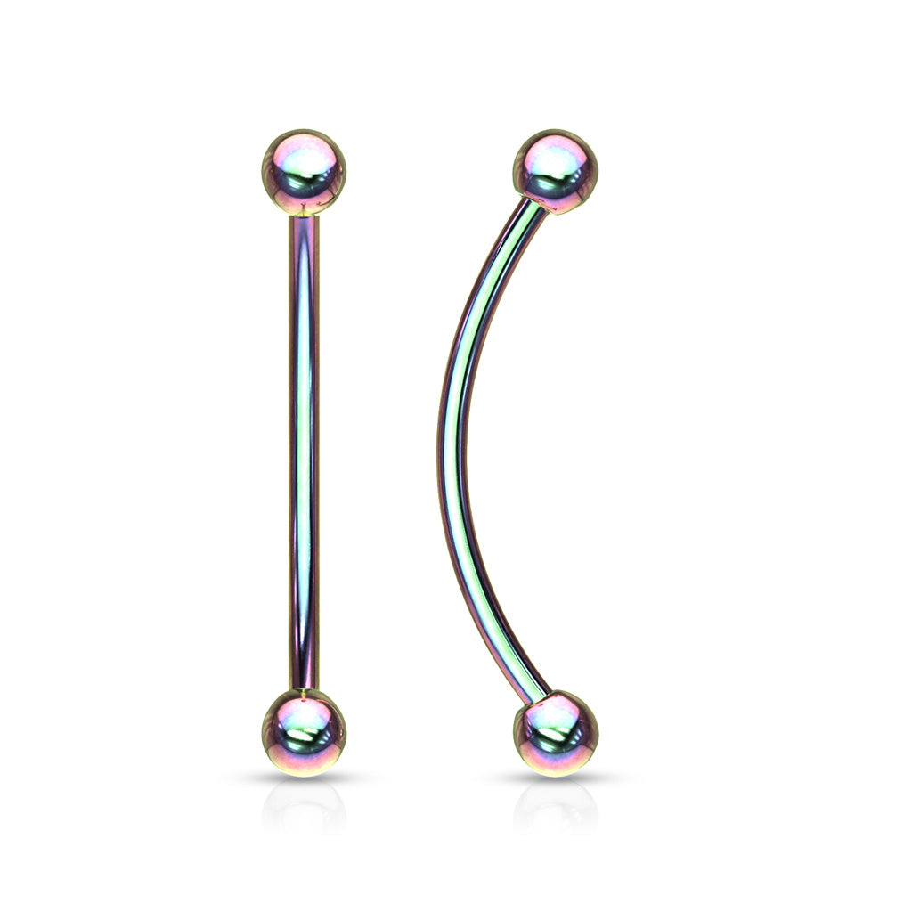 16G Surgical Steel Curved Barbell for Snake Eye Piercing